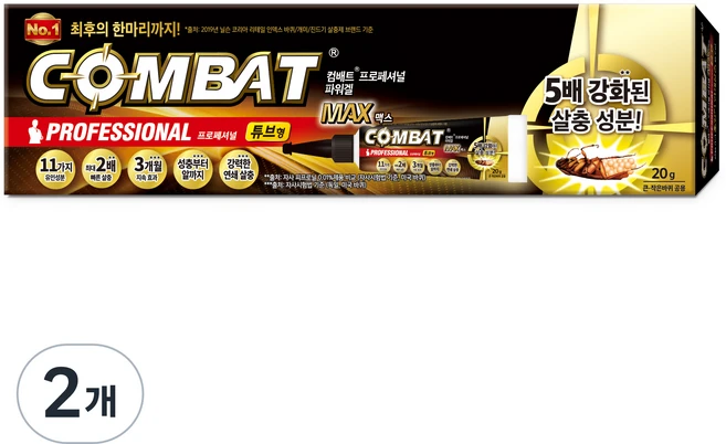 컴배트 맥스 겔 튜브형, 20g, 2개 - 쿠팡