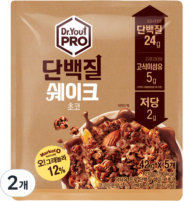 ORION 好麗友 Dr.You ORION Dr. You Pro 蛋白質奶昔 巧克力 5入, 210g, 2個