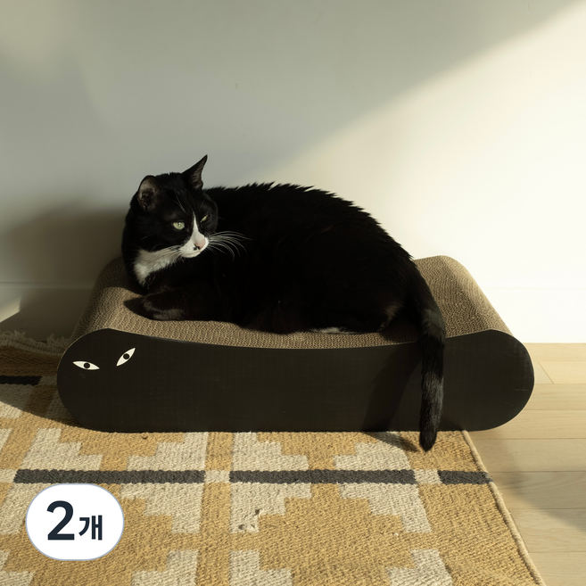 네꼬모리 캣카우치 고양이 소파 평판형 스크래쳐, 혼합색상, 2개