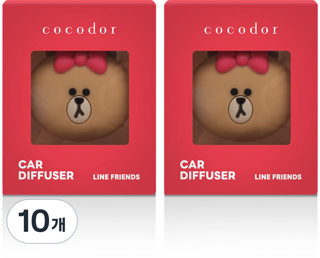 코코도르 라인프렌즈 차량용 방향제 통풍구형 세트, 10개, 초코(블랙체리)