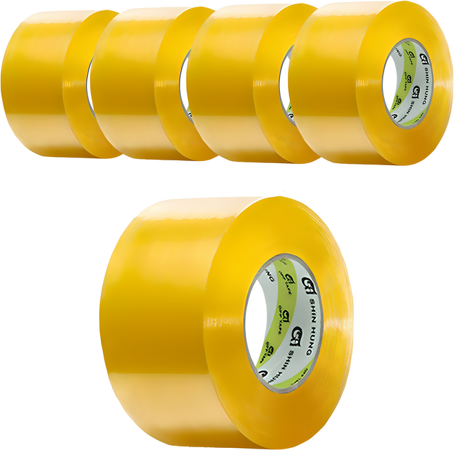 Shinheung 輕包裝 透明封箱膠帶 100M, 5個