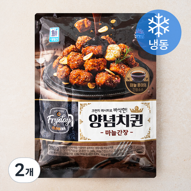 대림선 Fryday 양념치퀸 마늘간장 (냉동), 380g, 2개