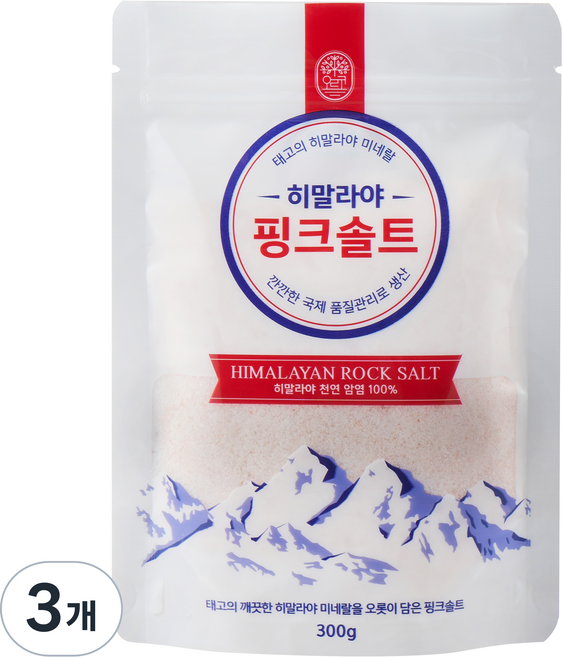 오르코 히말라야 핑크솔트, 300g, 3개