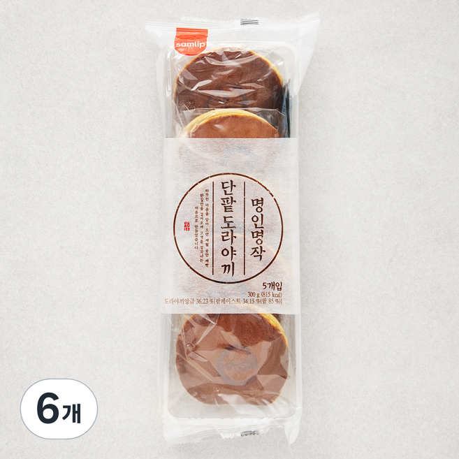 삼립 명작 단팥 펜케익, 60g, 5개입, 6개