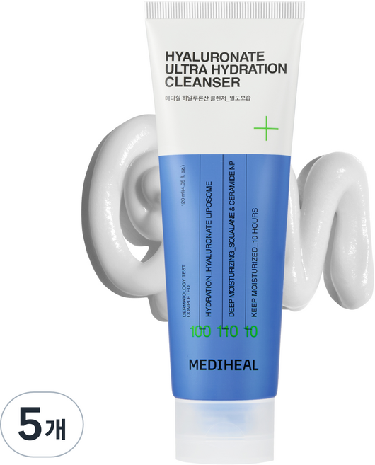 메디힐 히알루론산 밀도보습 클렌징폼, 120ml, 5개