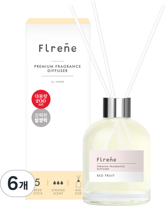 플렌느 실내용 디퓨저, 레드프룻, 200ml, 6개
