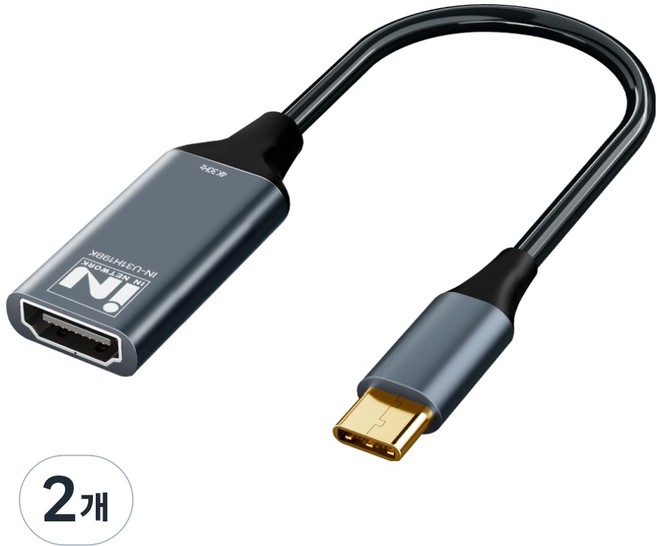 iN NETWORK 4K UHD 30Hz USB3.1 Type-C 轉 HDMI ver1.4 鏡像轉換器, 2個, IN-U31H19BK
