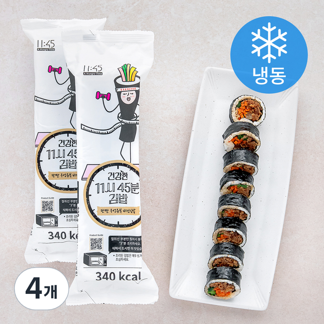 11시45분 단짠 우엉유부 비건 김밥 (냉동), 220g, 4개