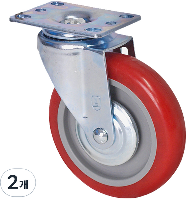 월드크린 PVC 적색 바퀴 회전형, 2개