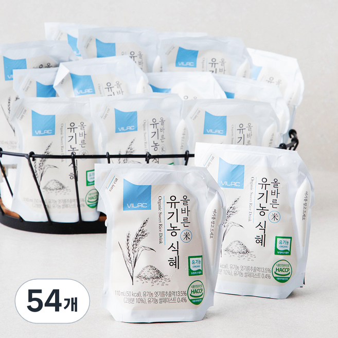 비락 올바른 유기농 식혜, 110ml, 54개