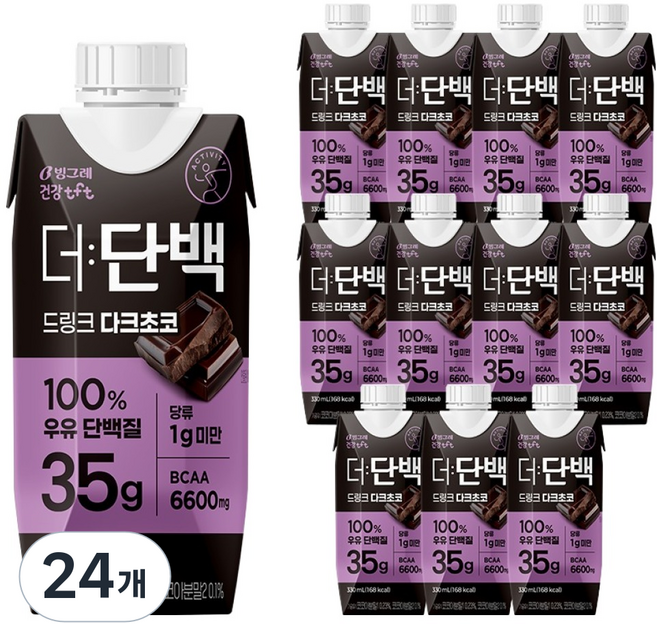 더단백 드링크 다크초코, 330ml, 24개