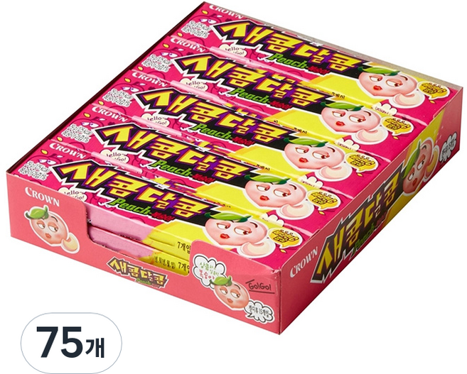 크라운 새콤달콤 복숭아, 29g, 75개