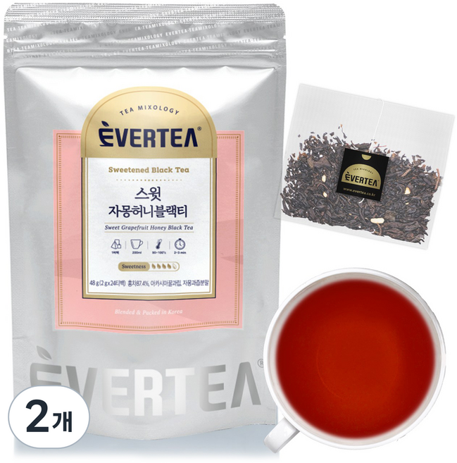에버티 스윗 자몽허니 블랙티 티백, 2g, 2개, 24개입