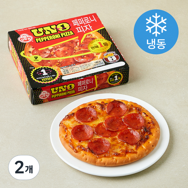 오뚜기 페퍼로니 피자 UNO (냉동), 180g, 2개, 1개입