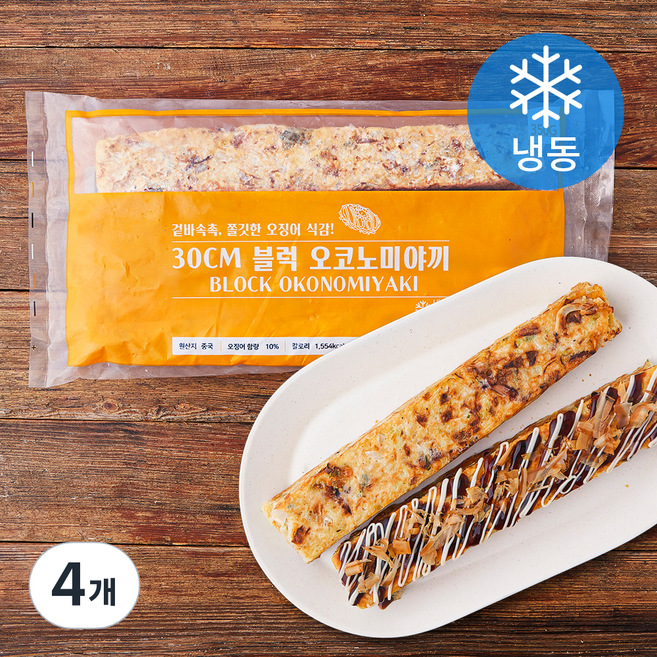 지엔씨푸드 30cm 블럭 오코노미야끼 3입 (냉동), 1.05kg, 4개