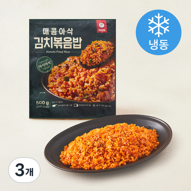 천일식품 매콤아삭 김치볶음밥 2개입 (냉동), 500g, 3개