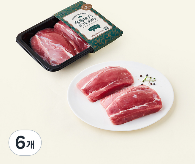 선진포크한돈 동물복지 인증 뒷사태 수육용 (냉장), 6개, 500g