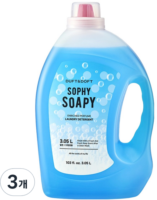 더프트앤도프트 인리치드 퍼퓸 소피소피 세탁세제, 3.05L, 3개