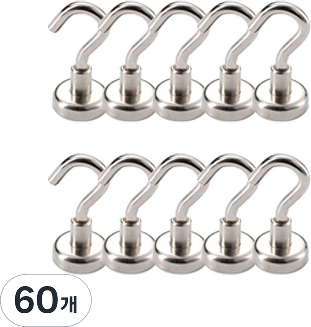 ROJI 초강력 네오디움 자석걸이 16mm, 60개