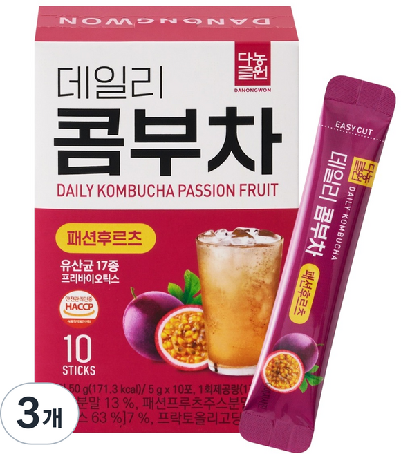 Danongwon 康普茶 百香果, 5g, 3個, 10入
