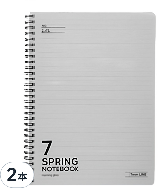 morning glory PP彈簧筆記本 線條 16行 7mm 顏色隨機, 2本
