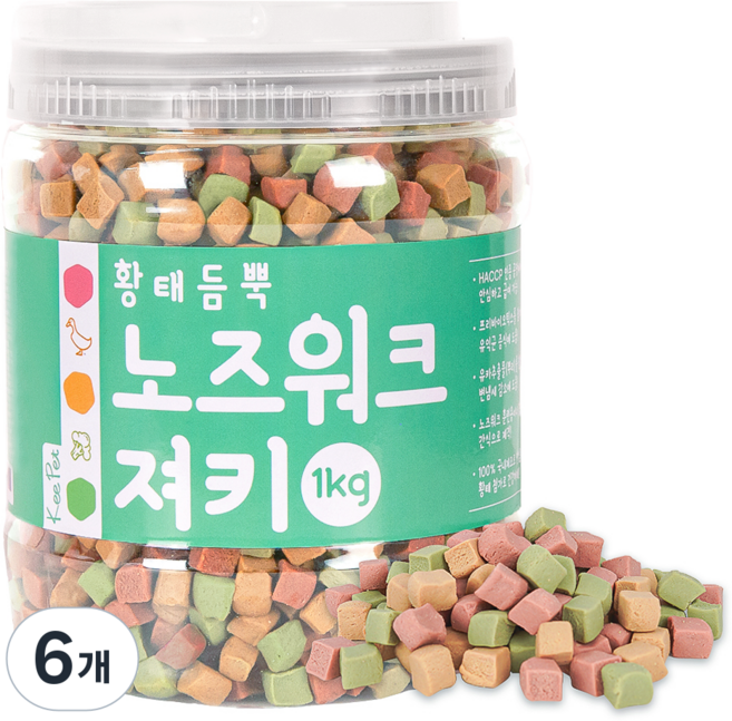 킵펫 강아지 노즈워크 져키, 황태, 1kg, 6개