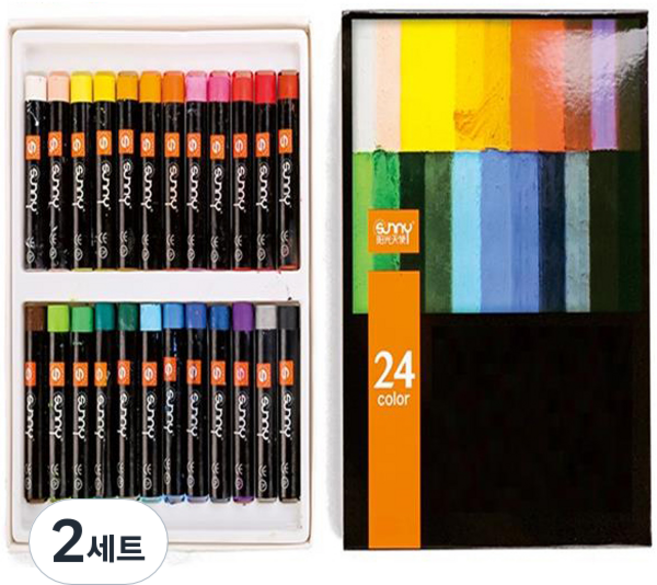 엔젤 오일 파스텔 03 카톤에 세트, 24색, 2세트