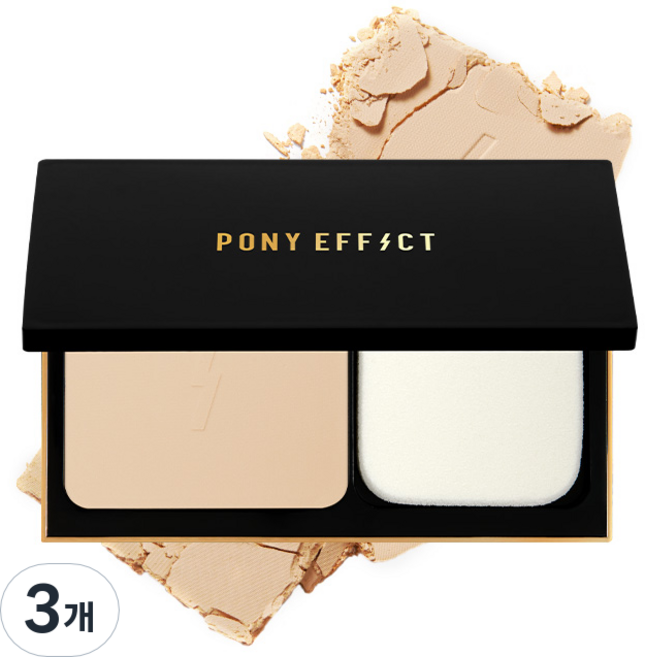 포니이펙트 커버스테이 스킨 커버 파우더 팩트 10.5g, 002 소프트베이지, 3개