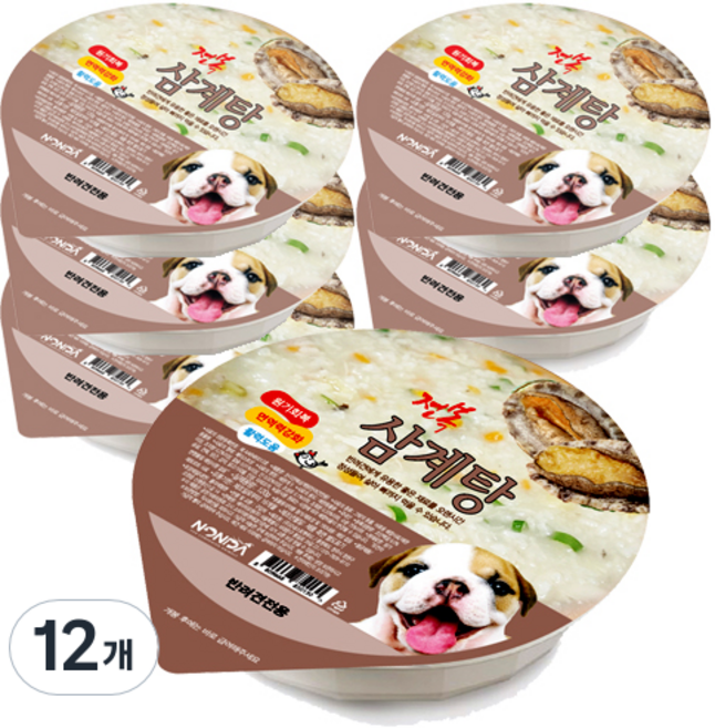 논다 강아지 간식, 전복삼계탕, 120g, 12개