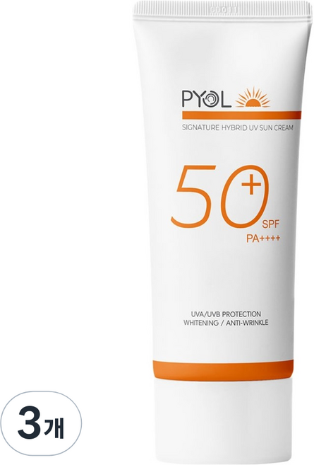 프욜 시그니처 하이브리드 유브이 선크림 SPF50+ PA++++, 50g, 3개