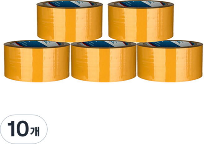 부광테이프 경포장 박스테이프 48mm x 80m, 황색, 10개