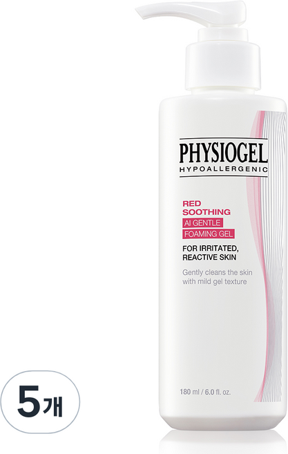 피지오겔 레드 수딩 에이아이 젠틀 포밍 클렌징 젤, 180ml, 5개