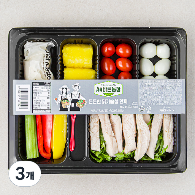 올바른농장 든든한 닭가슴살 한끼, 460g, 3개