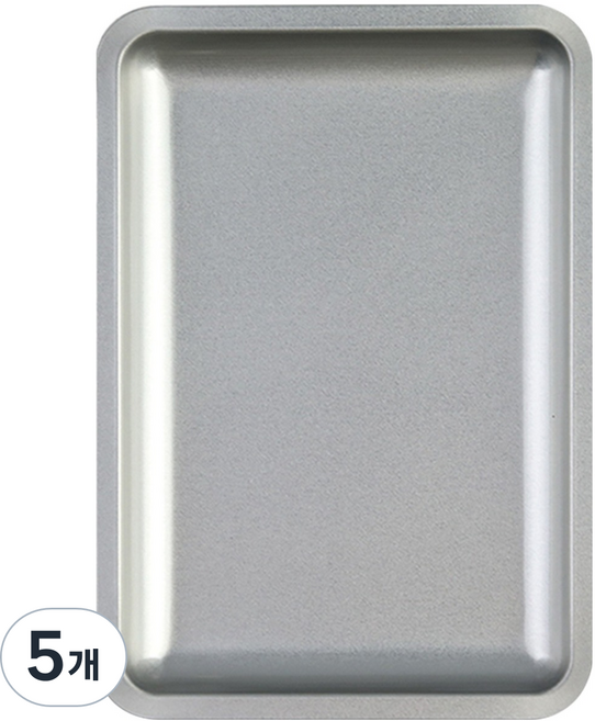 바르나 네일 사각 메탈 트레이, 5개, 실버