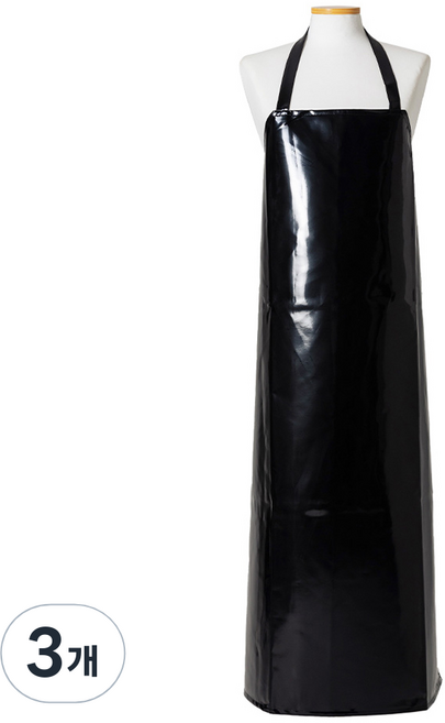 로사홈 고급 롱 양면 방수 앞치마, 검정, 3개