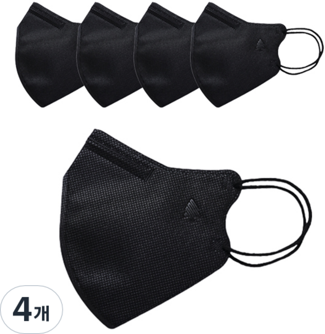 새부리형 호프리미엄 비말차단 마스크 KF-AD, 5개입, 4개, 퓨어블랙