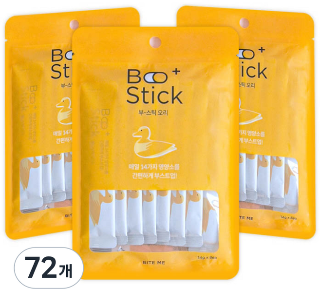 바잇미 부스틱 짜먹는 고양이 간식, 오리, 14g, 72개