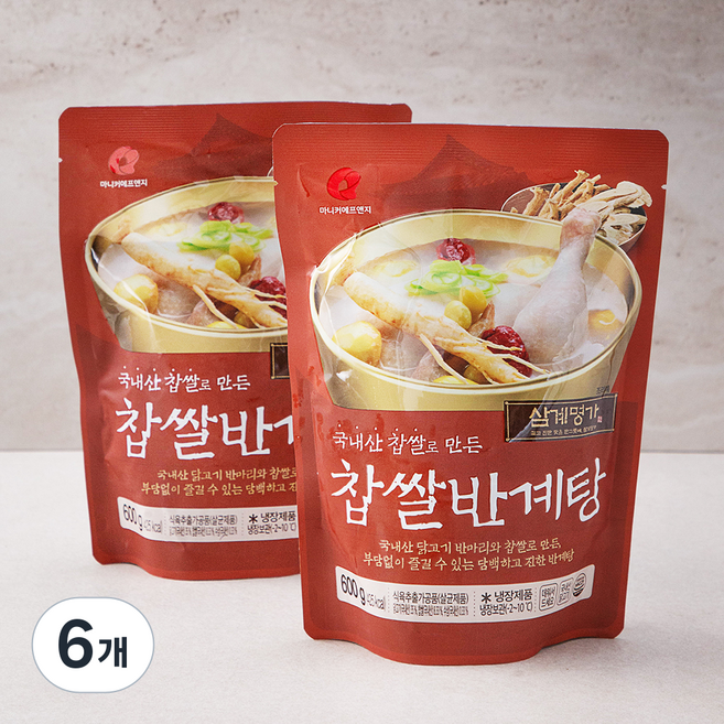 마니커에프앤지 찹쌀 반계탕 냉장, 600g, 6개