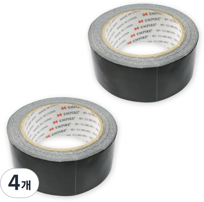 엠파이어 고급형 컬러 면테이프 45mm x 20m 검정, 4개