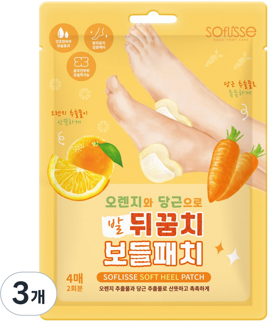 소프리스 발뒤꿈치 보들패치, 4개입, 3개, 18g