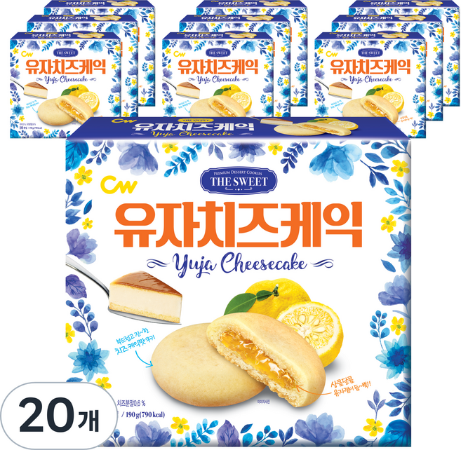 청우식품 유자치즈케익, 190g, 20개