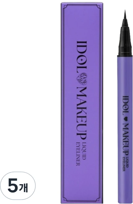 피비에스코리아 아이돌메이크업 리퀴드 아이라이너 0.8ml, 01블랙, 5개 - 쿠팡