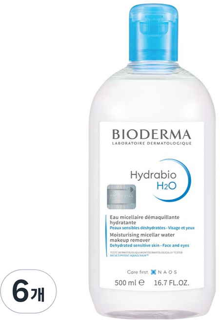 바이오더마 하이드라비오 H2O 클렌징 워터, 500ml, 6개