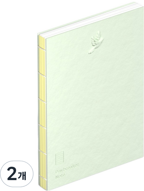 모트모트 데이브레이커 양장노트 A6 7mm 라인, 선샤인그린, 2개