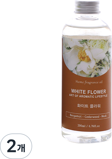 아로마코 디퓨저 리필액 2p, 화이트플라워, 200ml, 2개