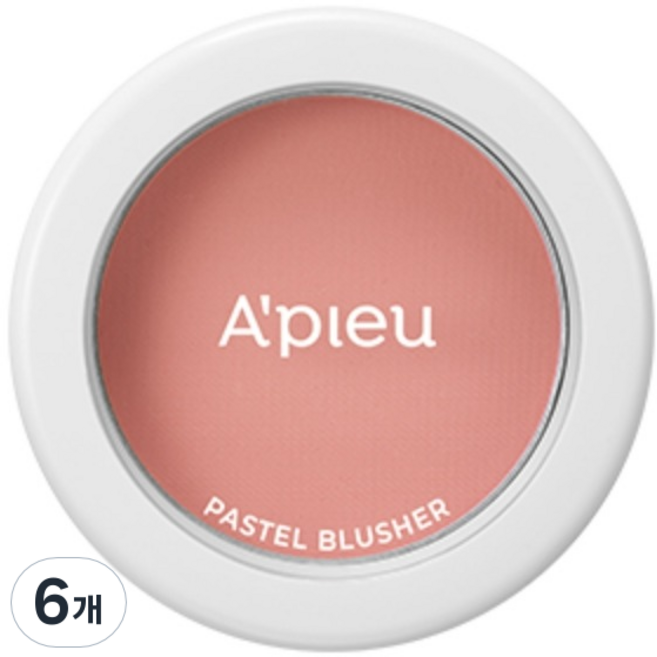 어퓨 파스텔 블러셔 4.3g, RD02 로즈 브라운, 6개