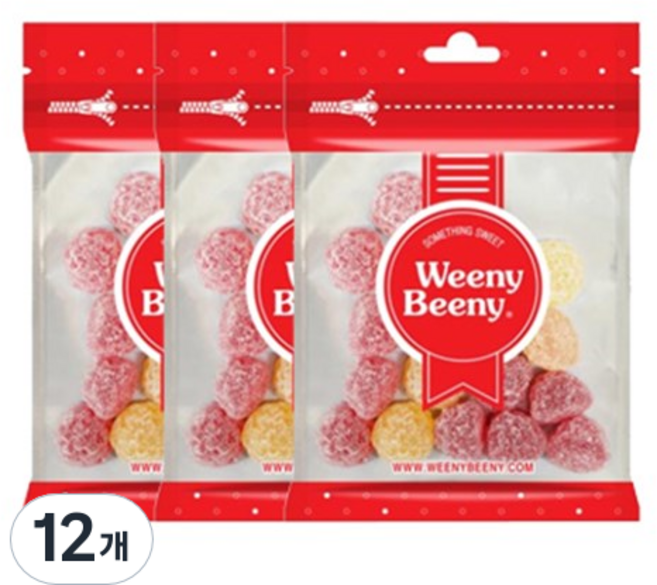 Weeny Beeny 覆盆子風味酸味軟糖, 50g, 12個