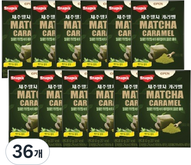 SNAPIK 제주말차 카라멜, 50g, 36개
