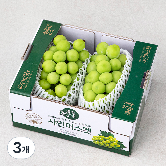 명실상주 고당도 샤인머스켓, 1.5kg(2~3송이), 3개
