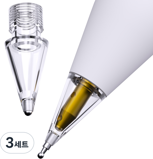 구스페리 애플펜슬 펜촉 반영구 메탈 팁스 샤프형 + 볼펜형 세트, 투명, 3세트